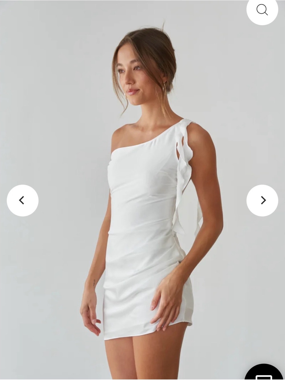American Threads White One-Shoulder Bodycon Dress